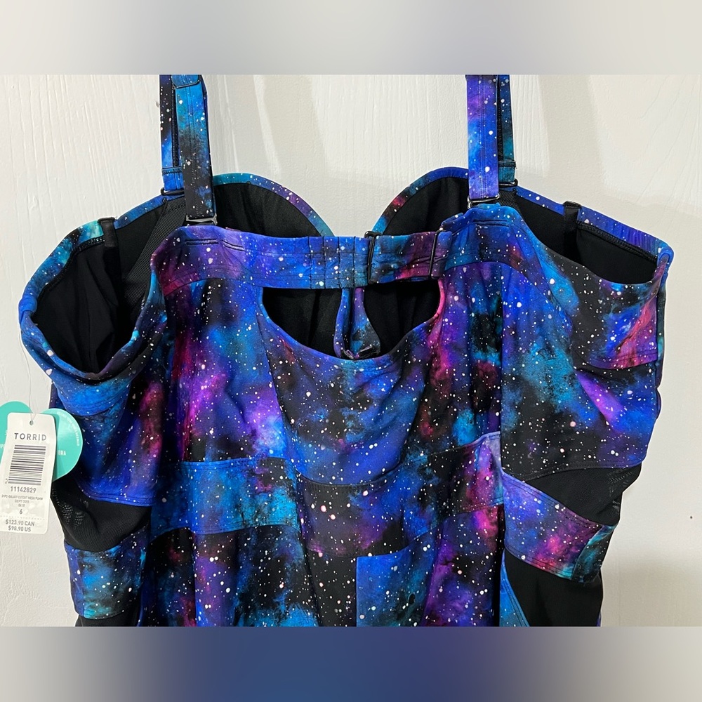 Torrid Galaxy Mesh Cutout Vixen One Piece Swimsuit 6x - Picture 5 of 13